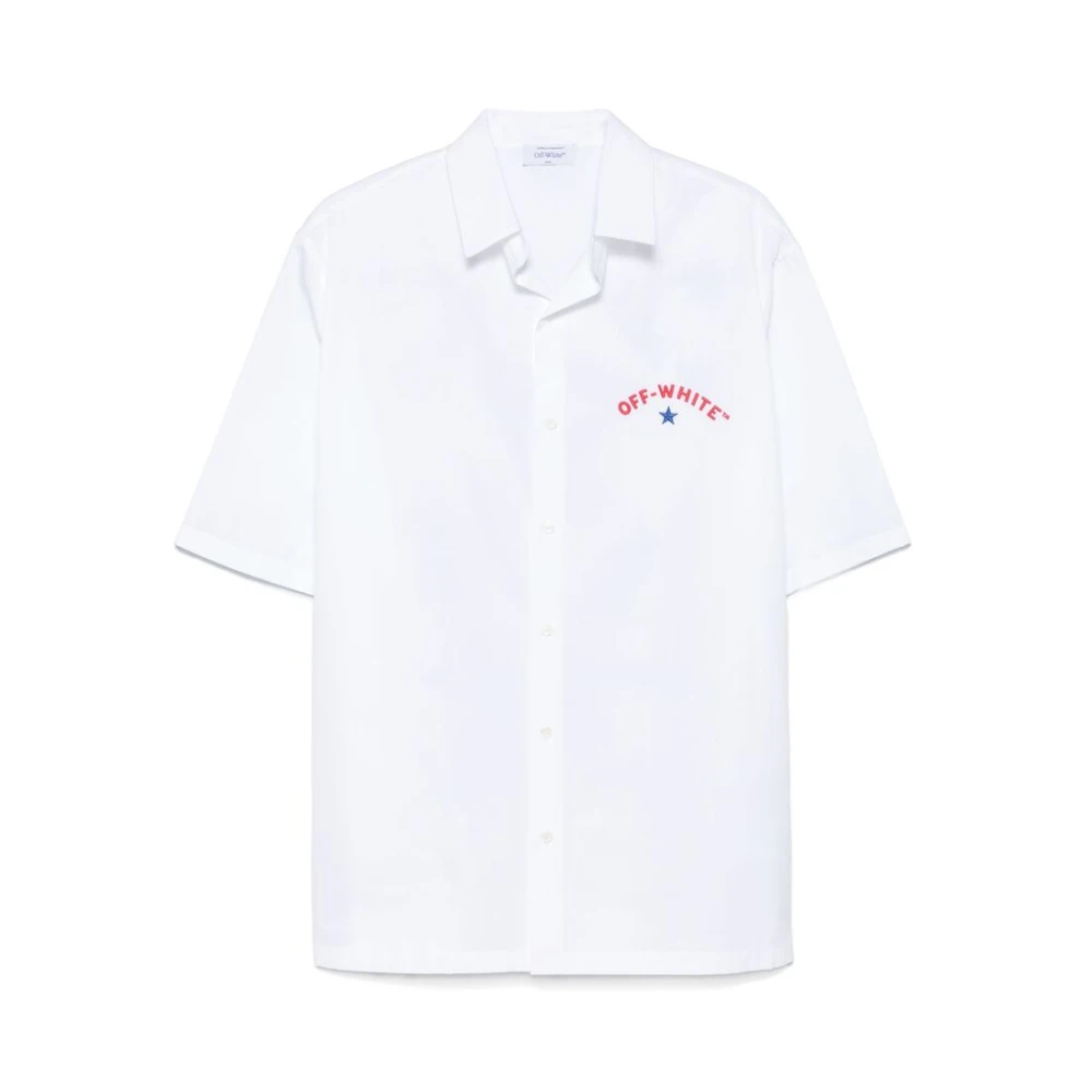 Off White Witte Shirt met Geborduurd Logo Korte Mouwen White Heren