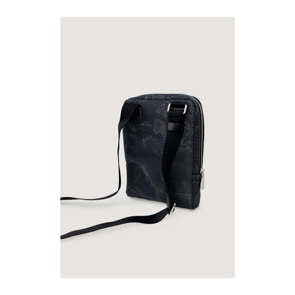 Alviero Martini 1a Classe Elegante leren en PVC schoudertas Black Heren