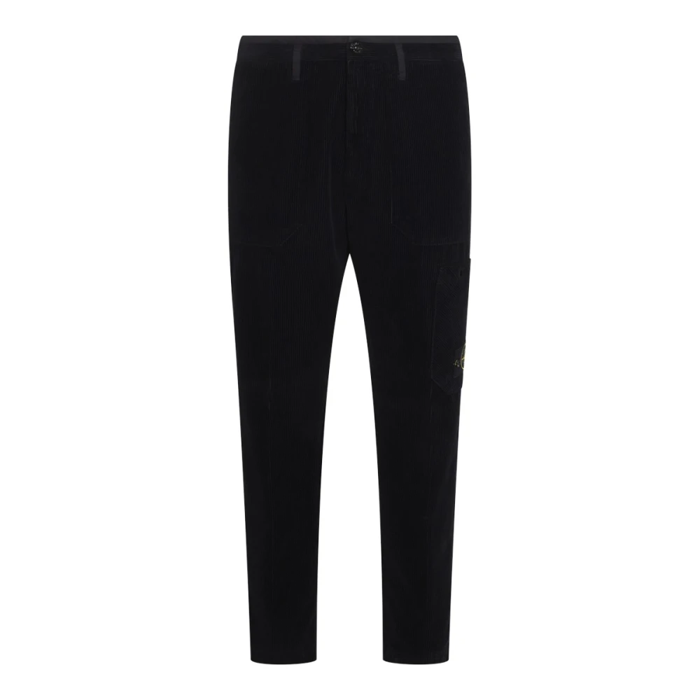 Stone Island Blauwe Katoenen Elastische Taillebroek Blue Heren