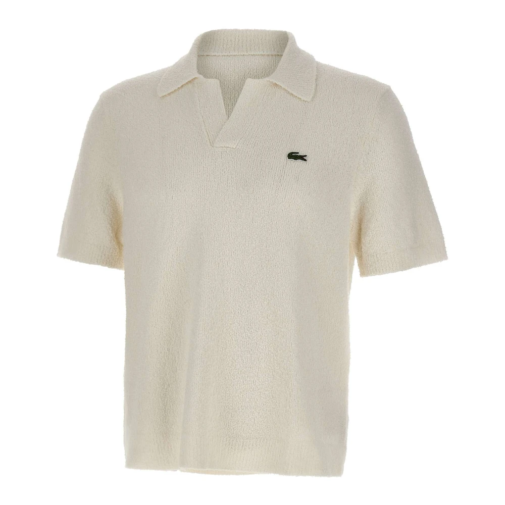 Lacoste Men's White Polo Shirts, 3XL, Classic Fit Bouclé Knit Polo