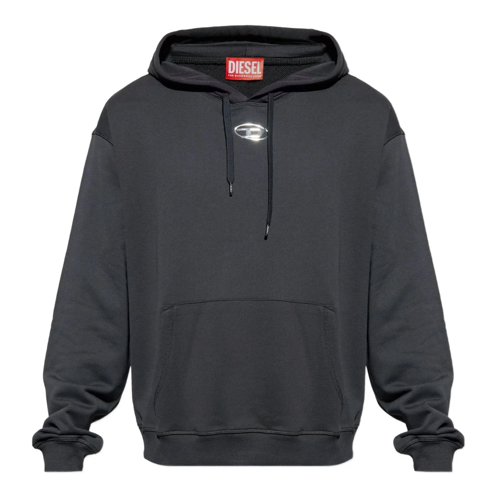 Diesel , Hoodies, Male, Black, Xl, Hoodie