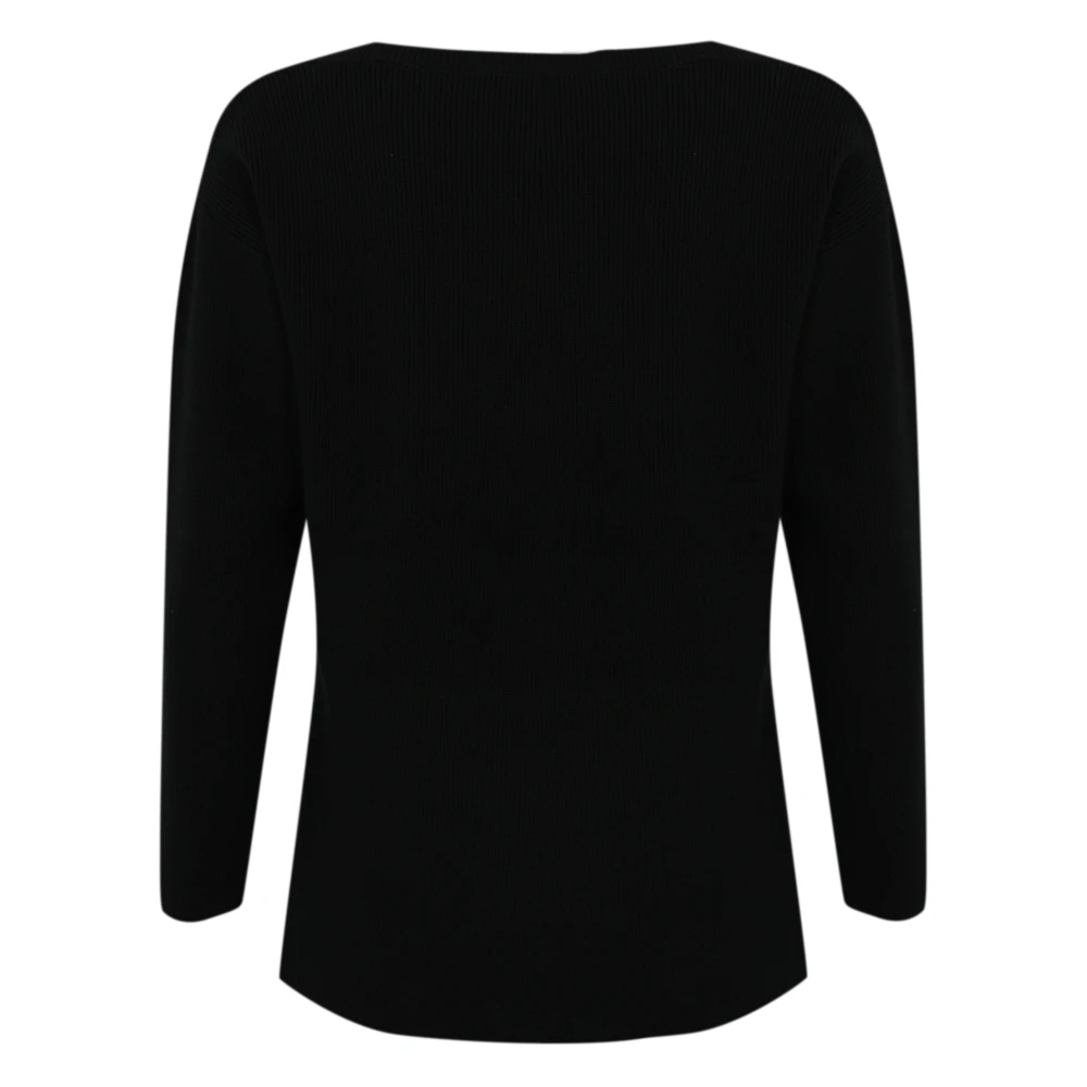 Elisabetta Franchi Zwarte viscose trui met bedeltjes Black Dames