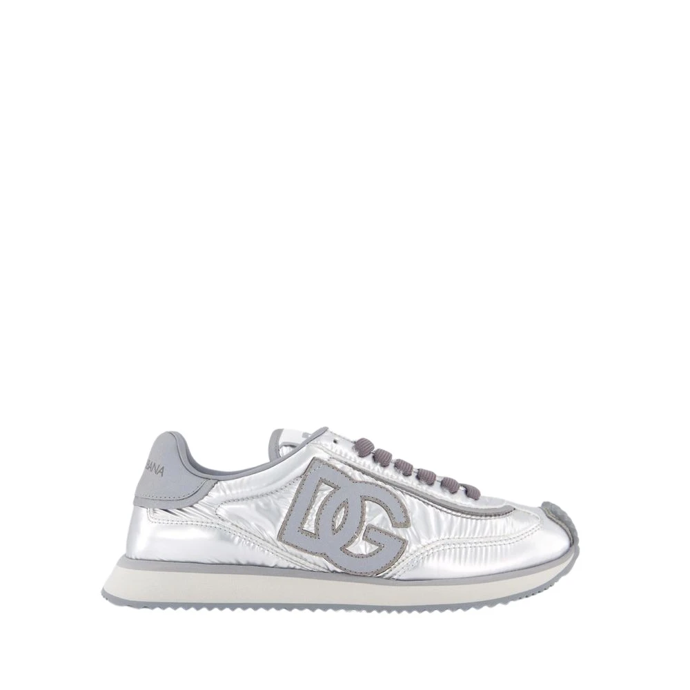 Dolce & Gabbana Metallic Cushion Sneaker voor dames Dames Schoenen Grijs