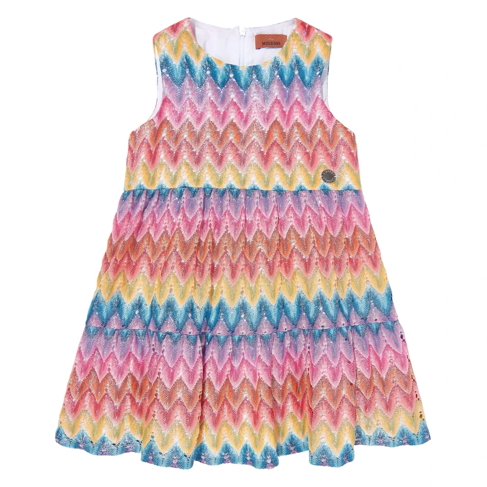 Missoni Girls Multicolor Zigzag Knitted Dress In Multicolour Size 6 Y