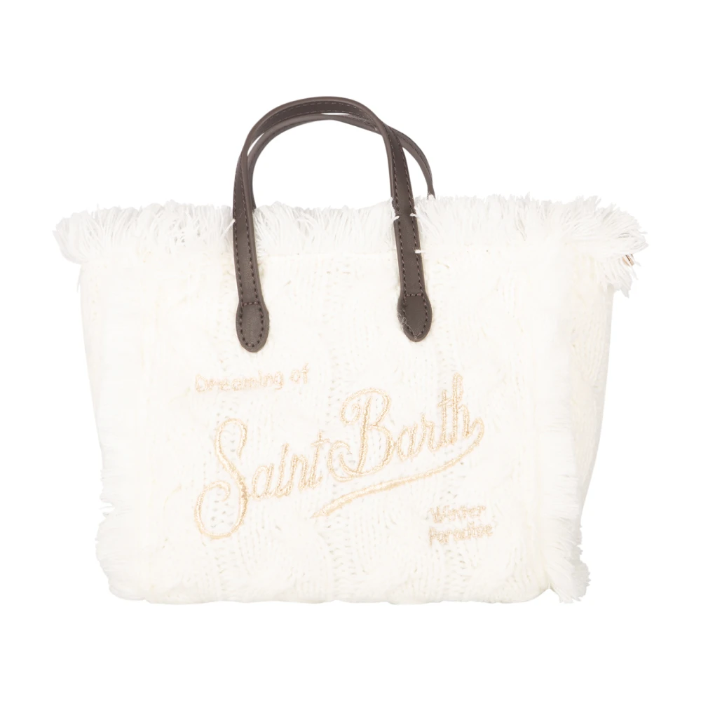 MC2 Saint Barth Winter Mini Vanity Fringe Tas Wit White Dames