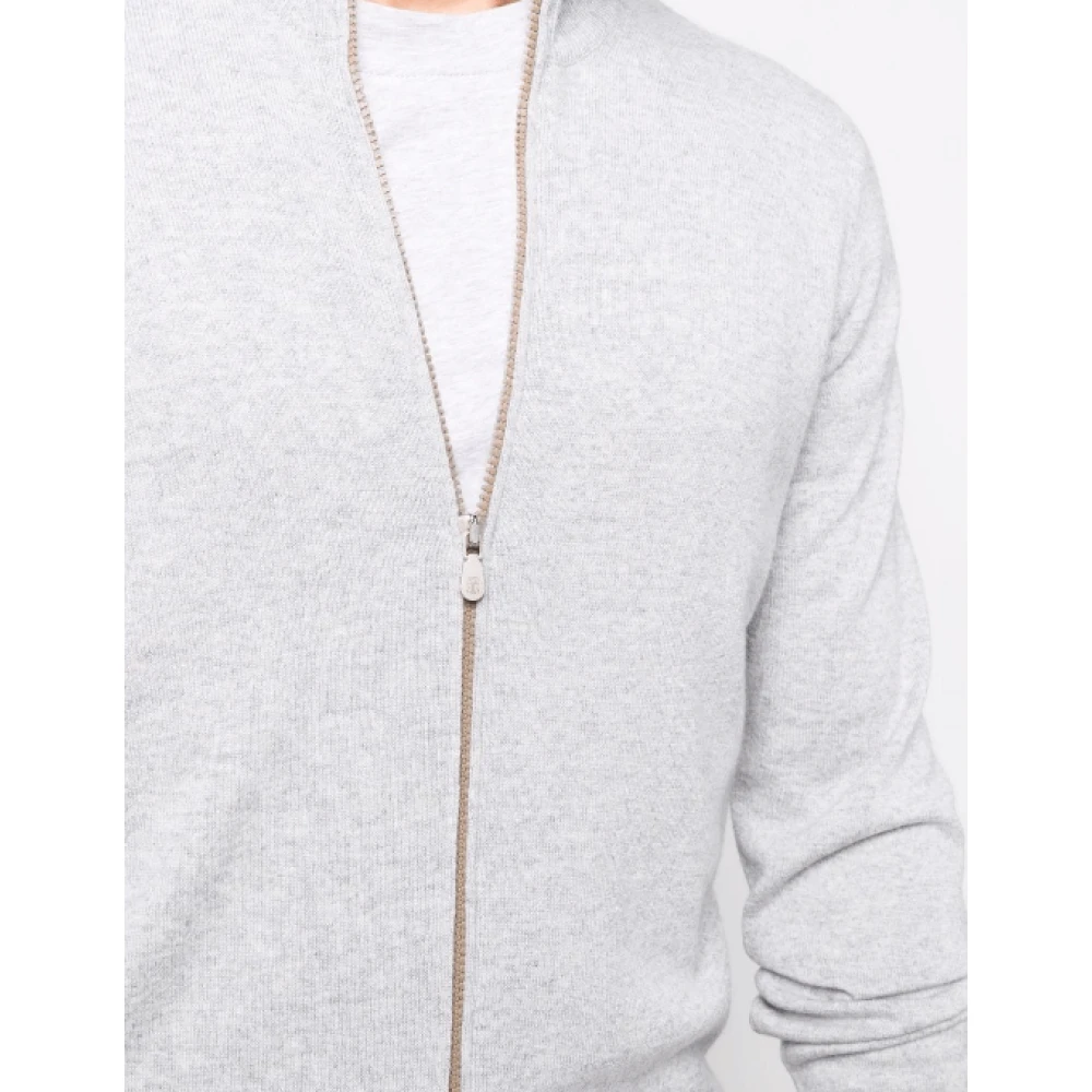 BRUNELLO CUCINELLI Zip-through Sweater voor Heren Gray Heren