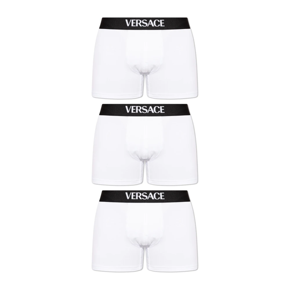 Versace Hombre Blanco - Calzoncillos Tipo Bóxer De Punto De Algodón- Paquete De 3 - Underwear - Xl