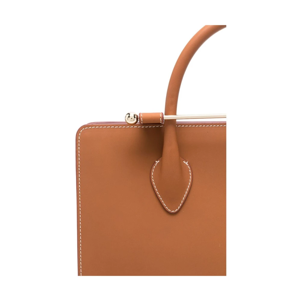 Strathberry Cognac Bruine Handtas met Afneembare Band Brown Dames