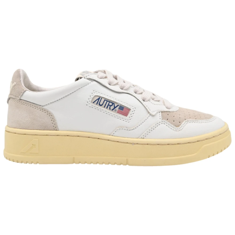 Autry Sneakers in Suède/Leer /Zand Dames Schoenen Wit