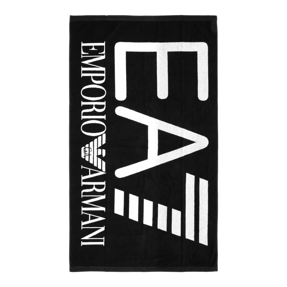 Emporio Armani EA7 Multikleur Logo Strandhanddoek Black Heren