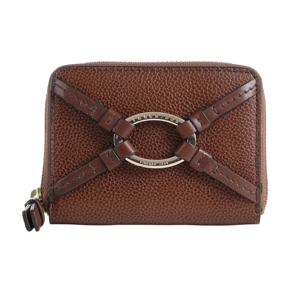 The Bridge Women's Brown Wallets & Cardholders, One Size, Zip Logo Wallet Leather
