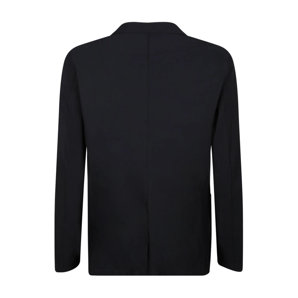 Herno Zwarte Blazer met Reverskraag Black Heren