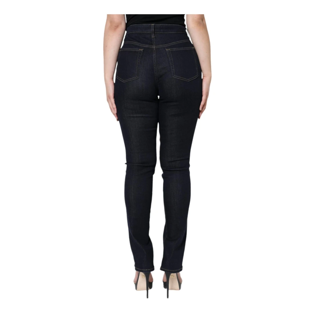 Dolce & Gabbana Zwarte Skinny Denim Jeans met Rits Black Dames