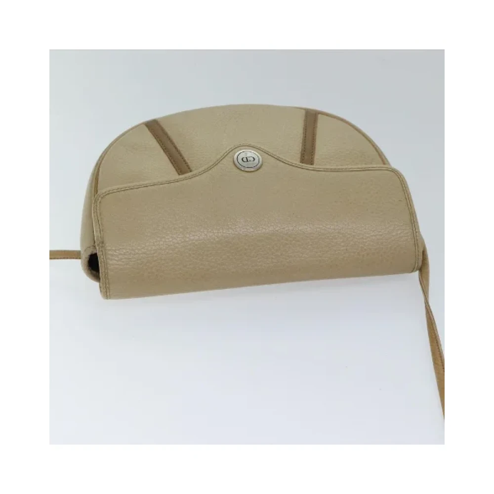 Dior Vintage Pre-owned Leather dior-bags Beige Dames