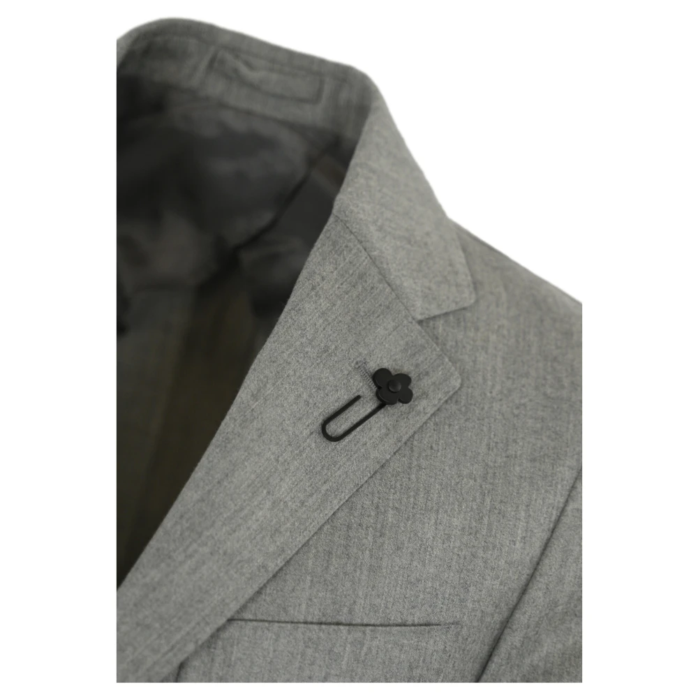 Lardini Grijze wol kasjmier pak Drop 7 Gray Heren