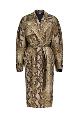 Python-Print Bältes Trench Coat