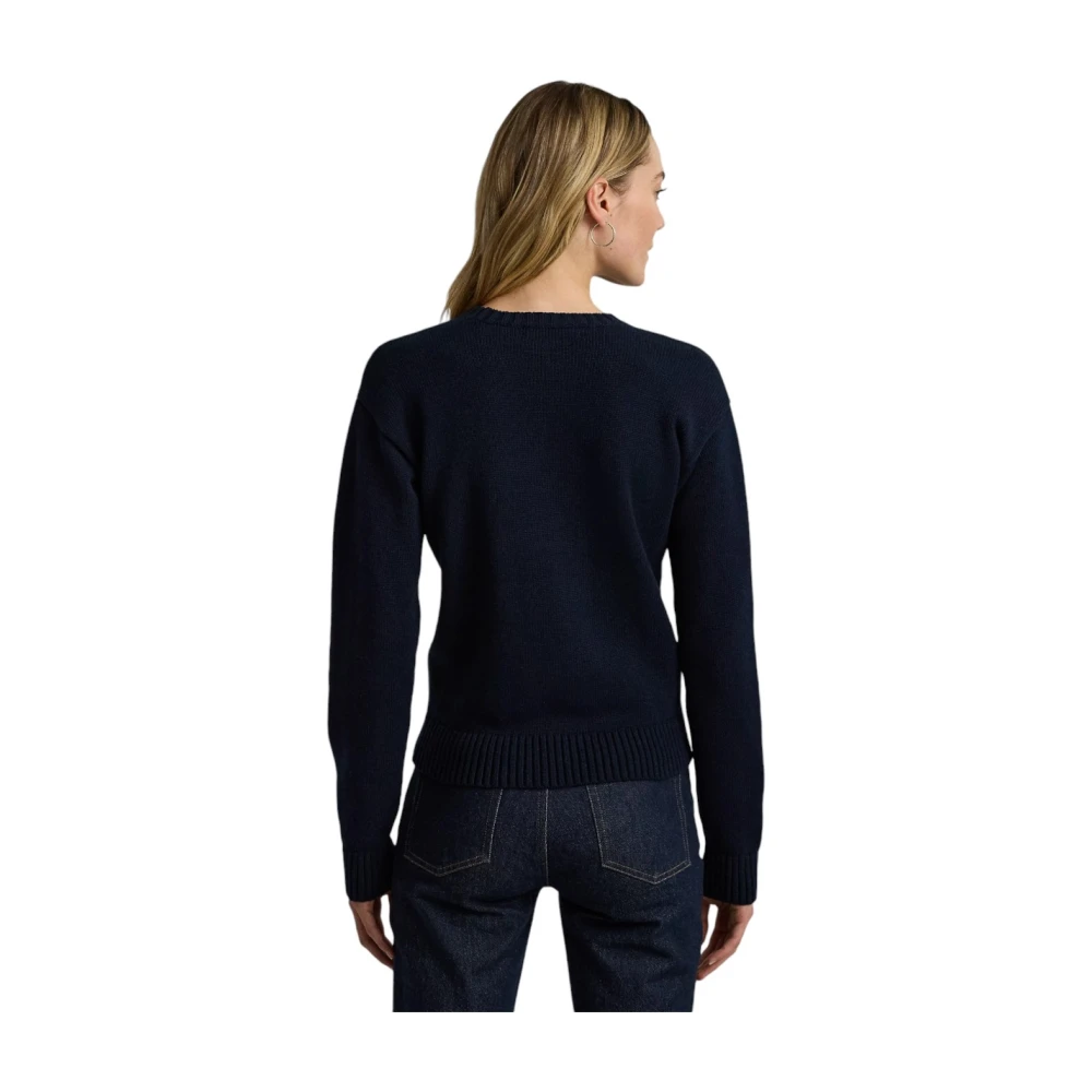 Ralph Lauren Rondgebreide Trui met Ronde Hals Blue Dames