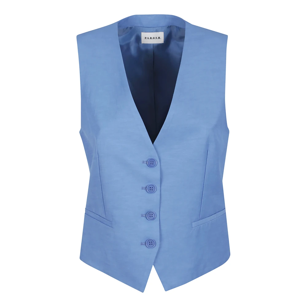 P.a.r.o.s.h. Blauwe Stijlvolle Vest Dameskleding Blue Dames