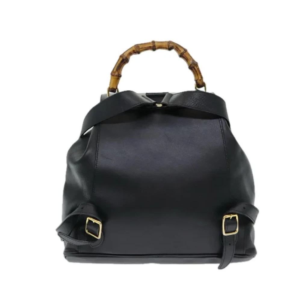 Gucci Vintage Pre-owned Leather backpacks Black Dames