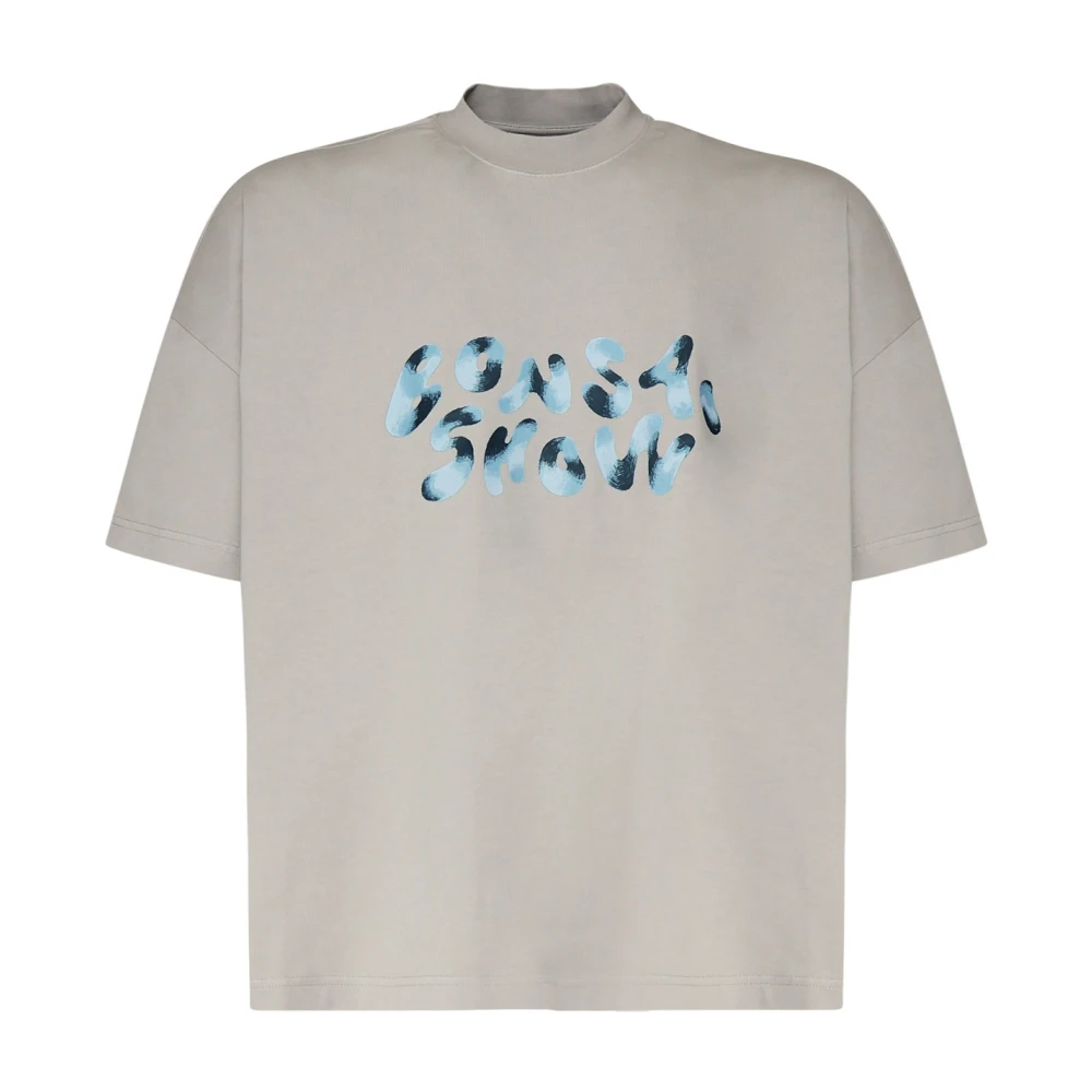 Bonsai Grijze Katoenen T-shirt met Logo Gray Heren
