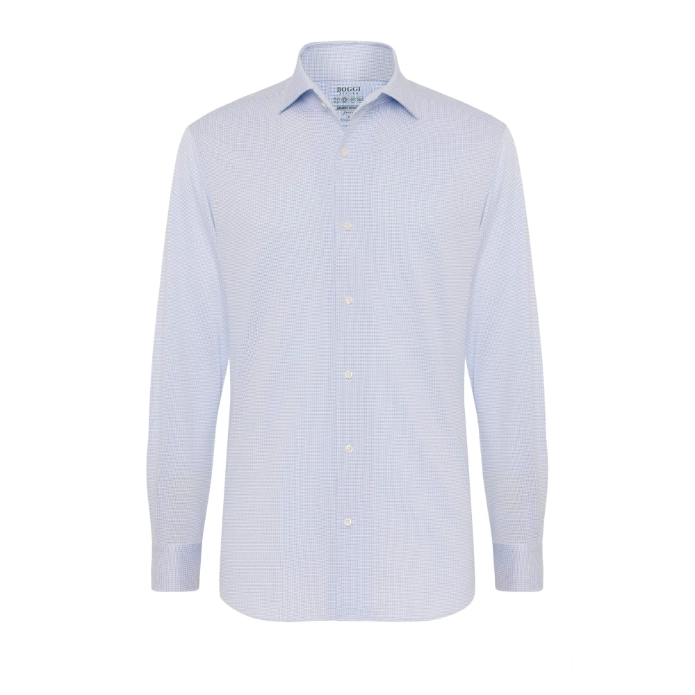 Boggi Milano Regular Fit Japans Jersey Polo Shirt Blue Heren