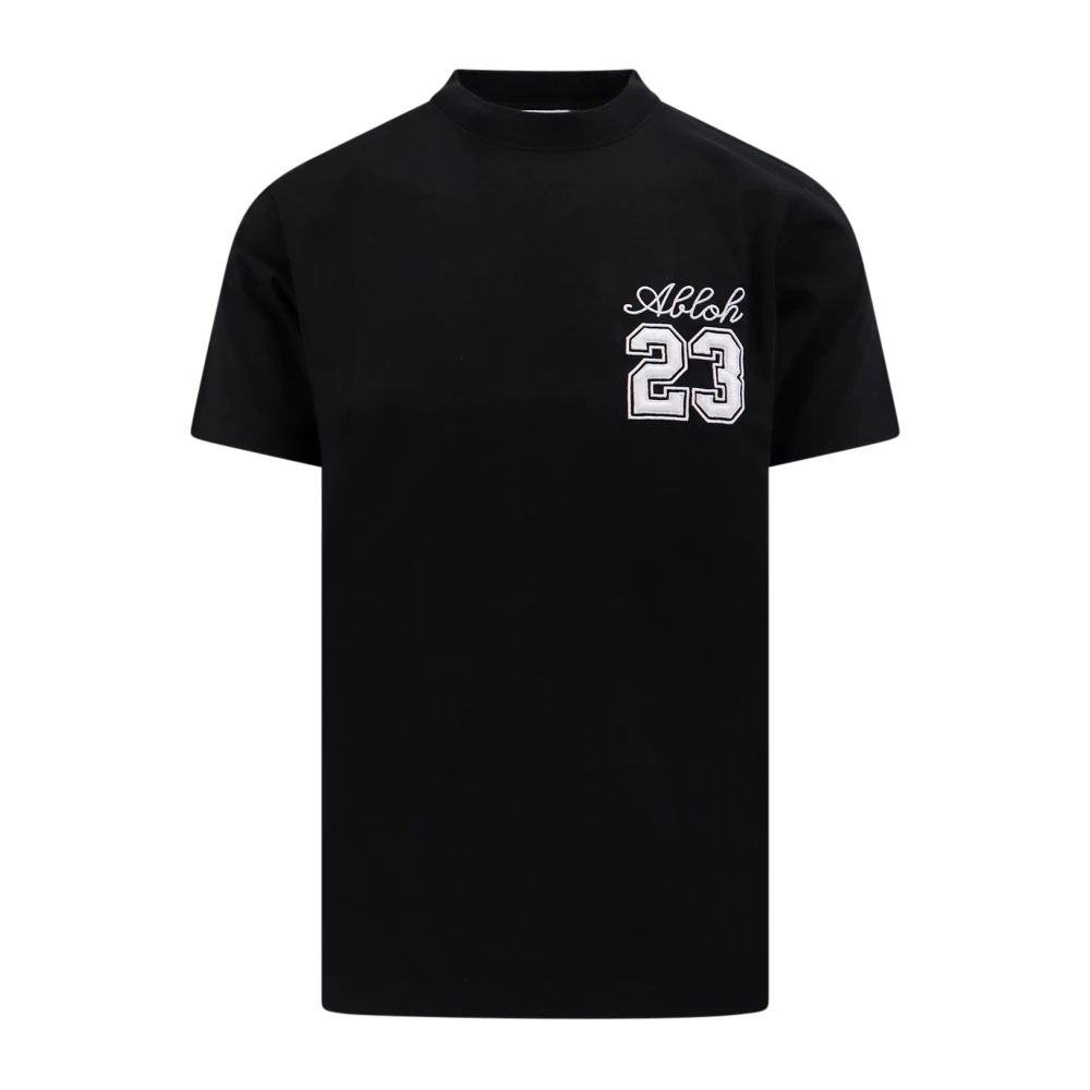 Off White Zwart Ss24 T-shirt met Logo Borduurwerk Black Heren