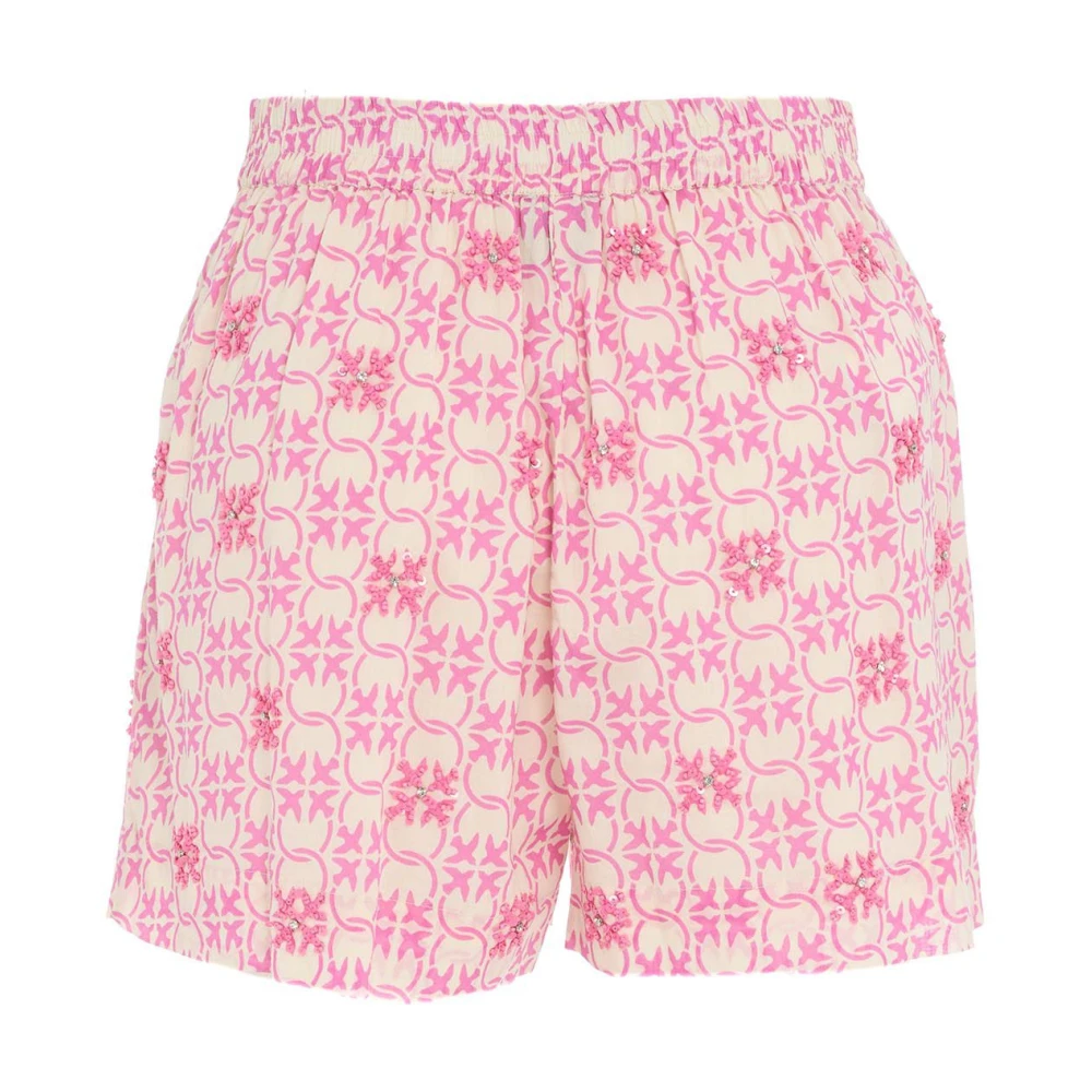 pinko Logo Shorts met Elastische Inzet Pink Dames