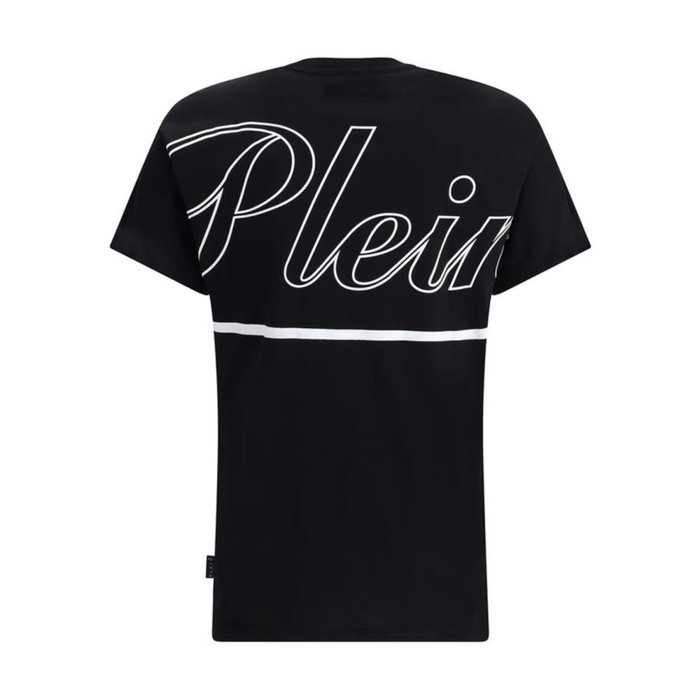 Philipp Plein Monogram Logo Patch Katoenen T-Shirt Black Heren
