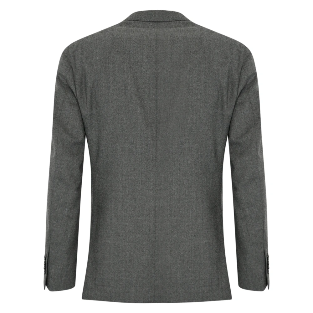 Boglioli Grijze Wol Maatwerk Jas Gray Heren