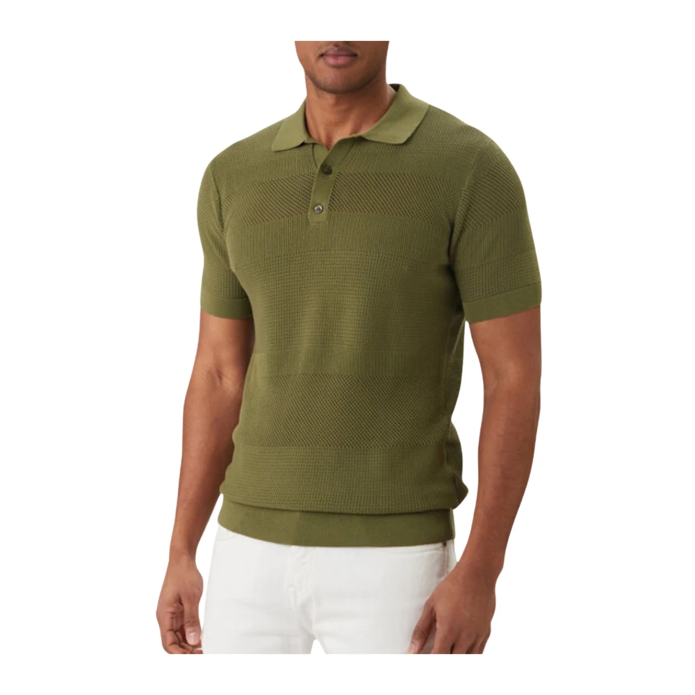 Karl Lagerfeld Men's Green Polo Shirts, M, Punto Knit Polo