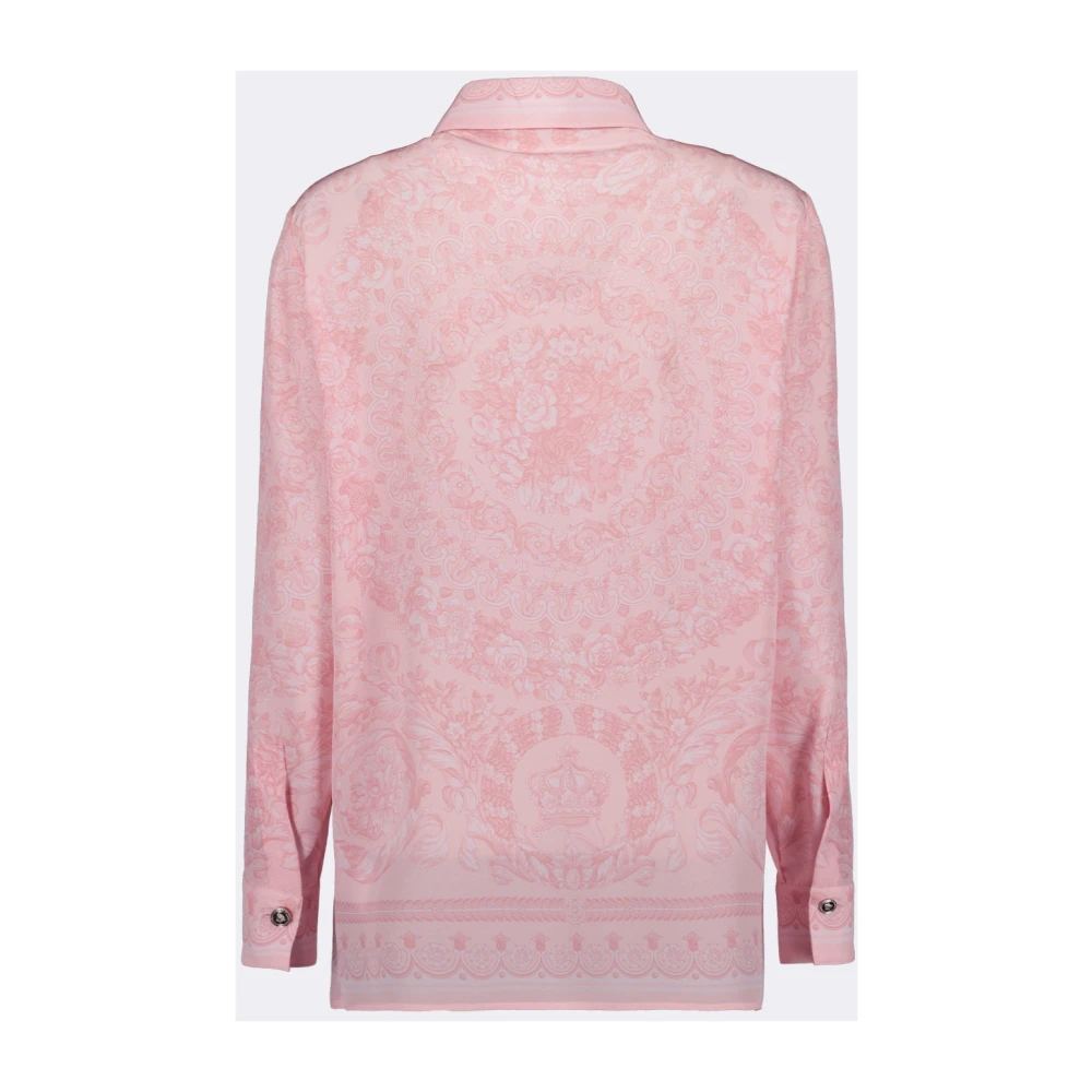 Versace Barocco Zijden Overhemd Pink Dames
