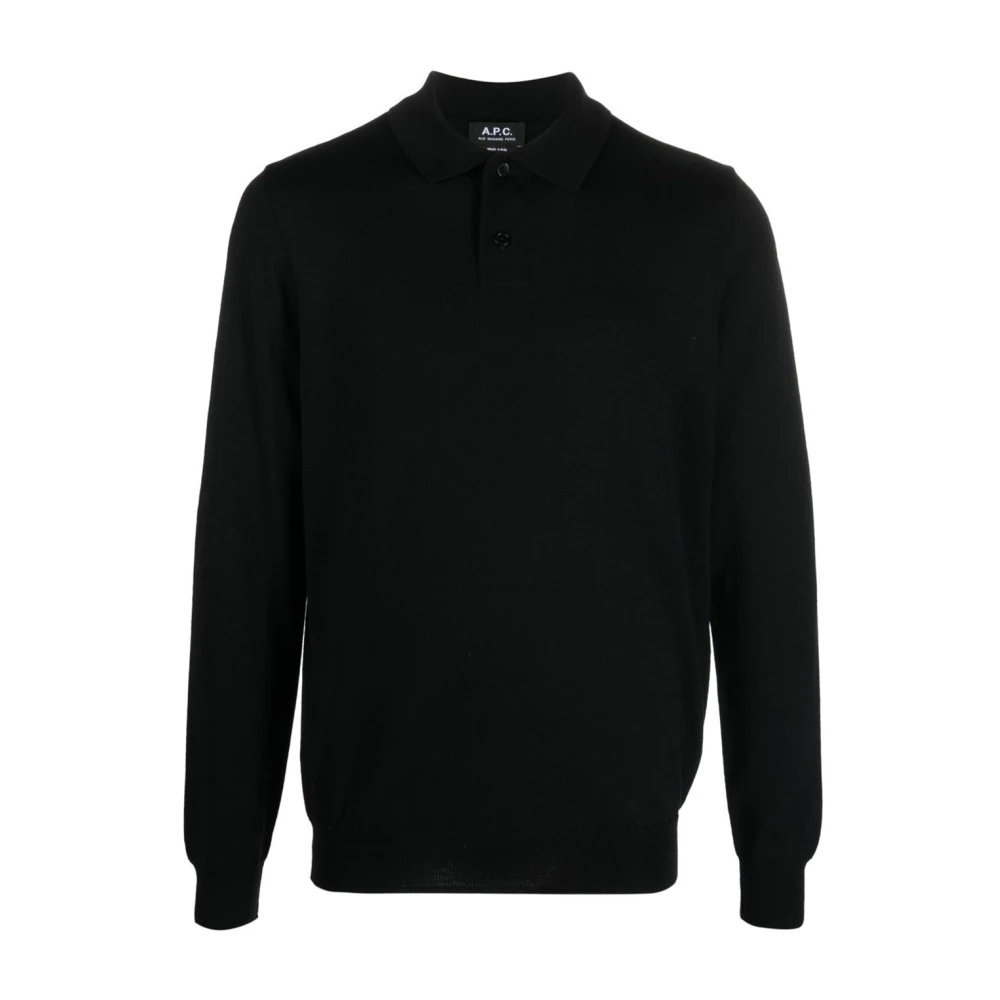 A.p.c. Zwarte Jacob Polo Shirt Black Heren