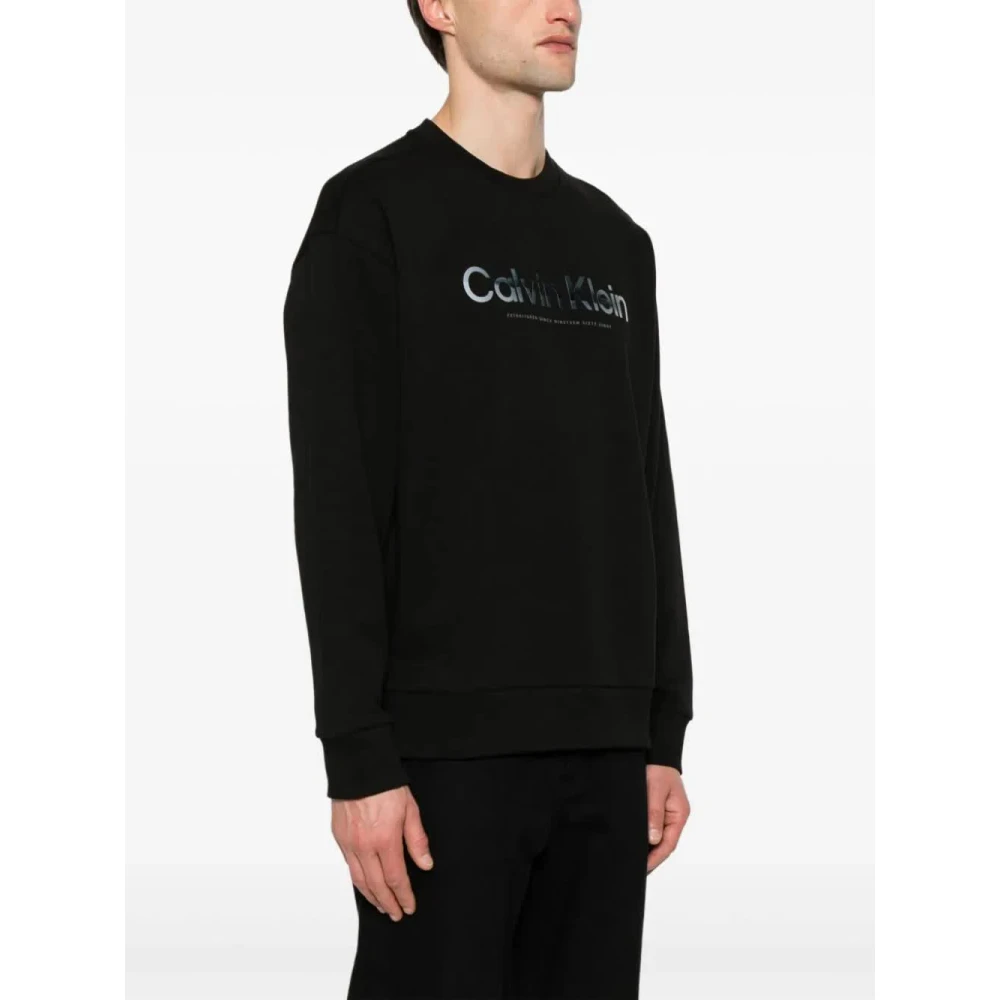 Calvin Klein Zwart Verspreid Logo Sweatshirt Black Heren