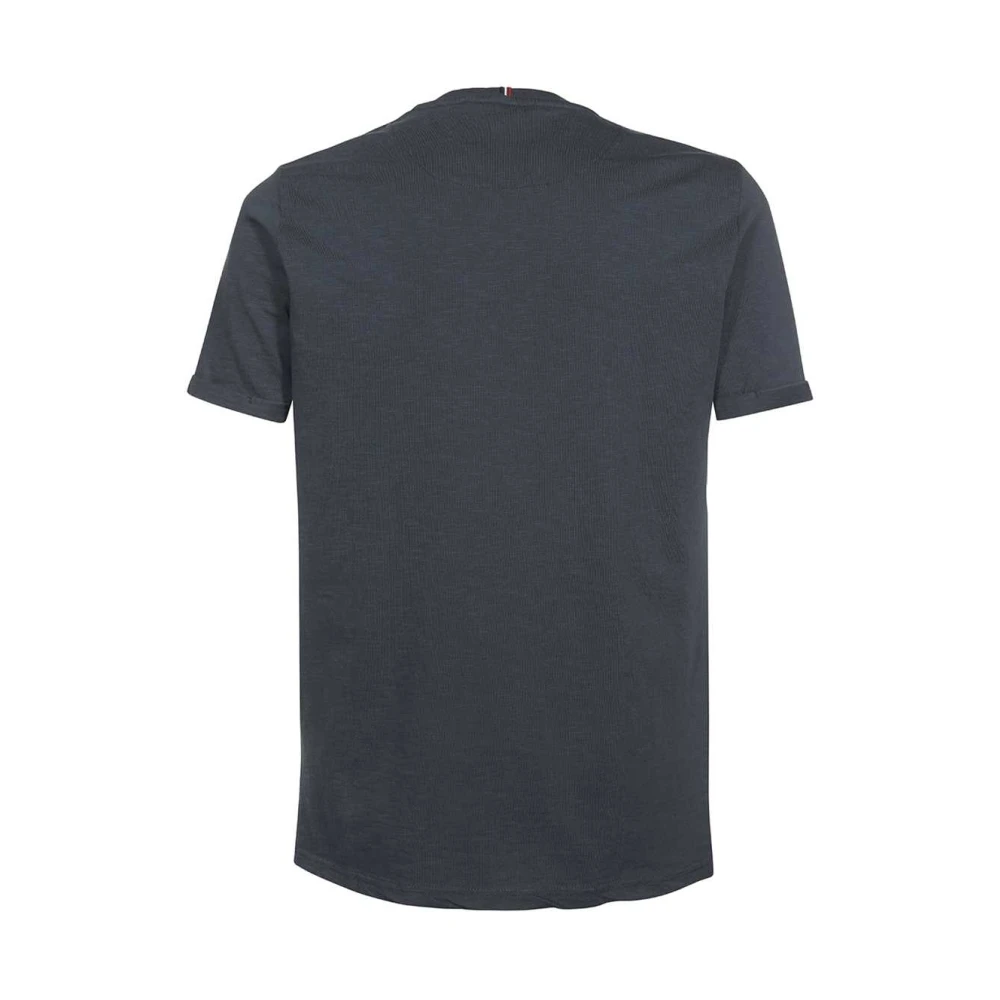 Les Deux Katoenen Ribbel Crew T-Shirt Blue Heren