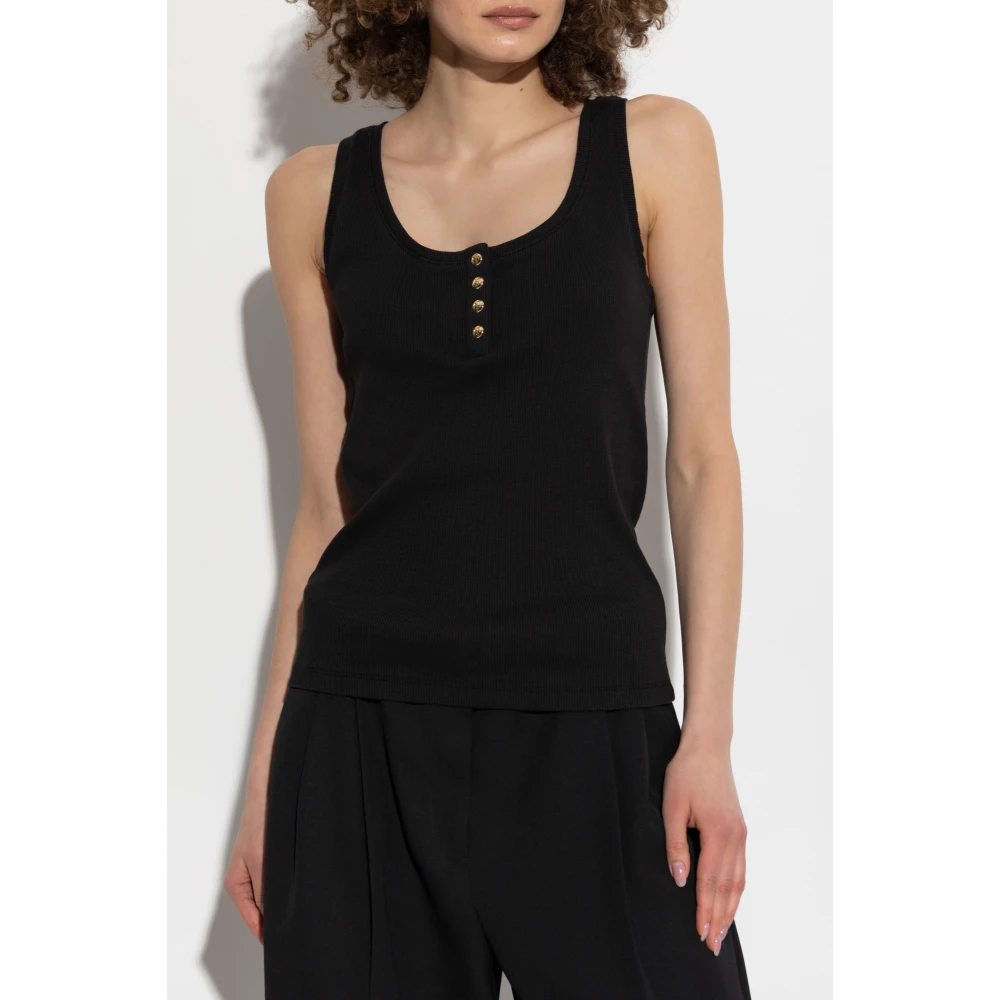 Anine Bing Geribbelde top 'Alessia' Black Dames