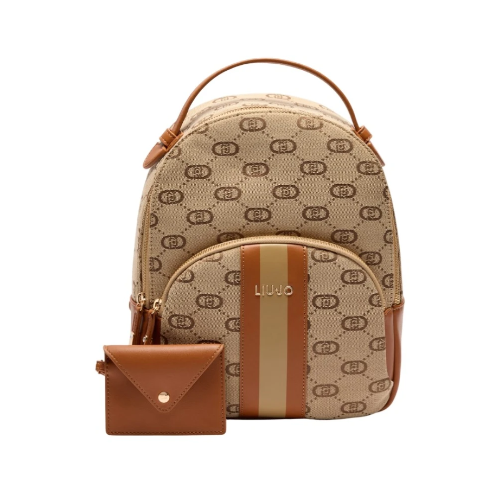 Liu Jo Jacquard rugzak met verstelbare bandjes Beige Dames