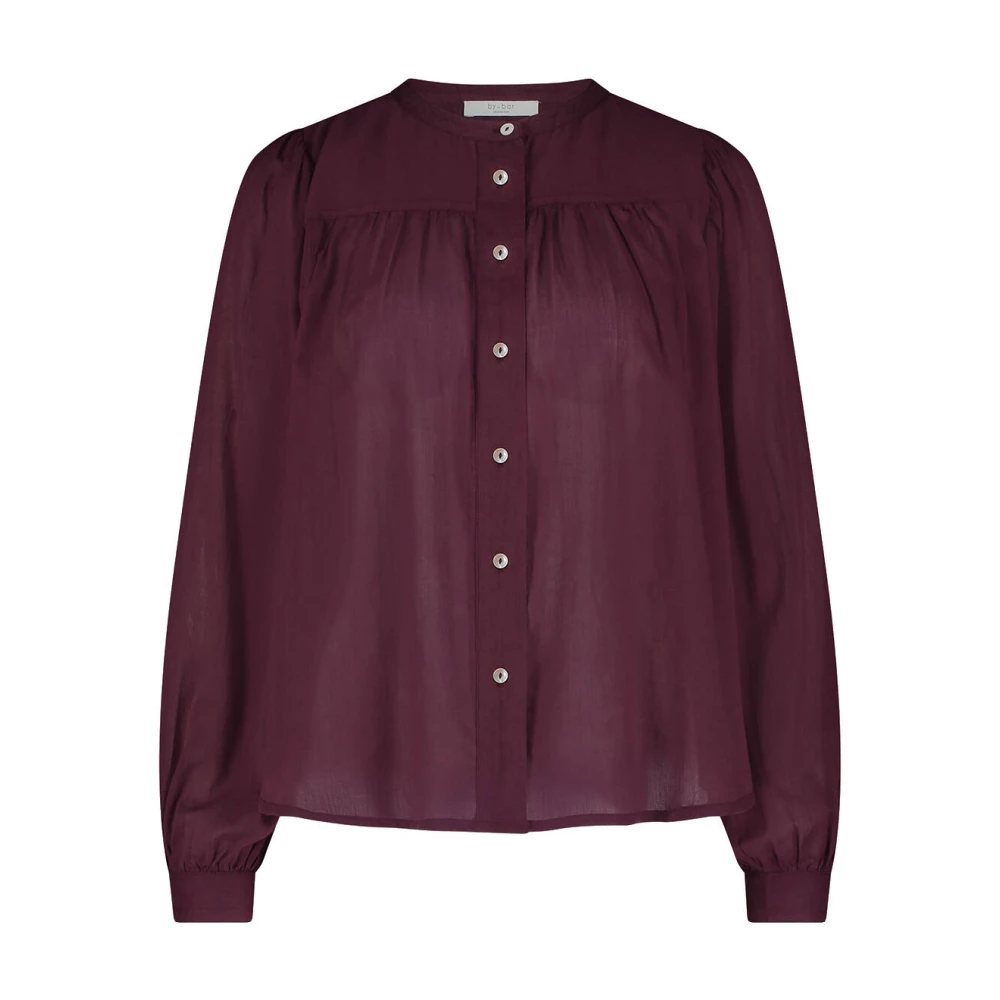 By-Bar Voile Blouse Lange Mouw Meggie Purple Dames