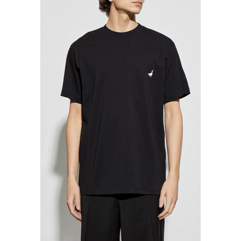 Moschino Katoenen T-shirt met logo Black Heren