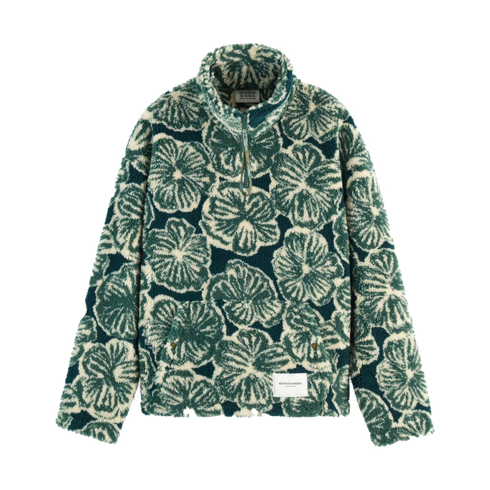 Scotch & Soda Polar Fleece Zip Sweatshirt Green Heren