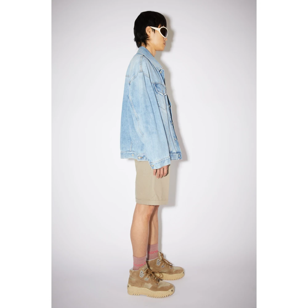 Acne Studios Blauwe Cropped Denim Jas Buitenkleding Blue Heren