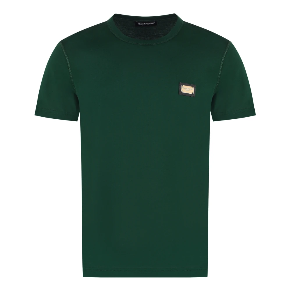 Dolce & Gabbana Men's Green T-Shirts, S, Crew-Neck T-Shirt