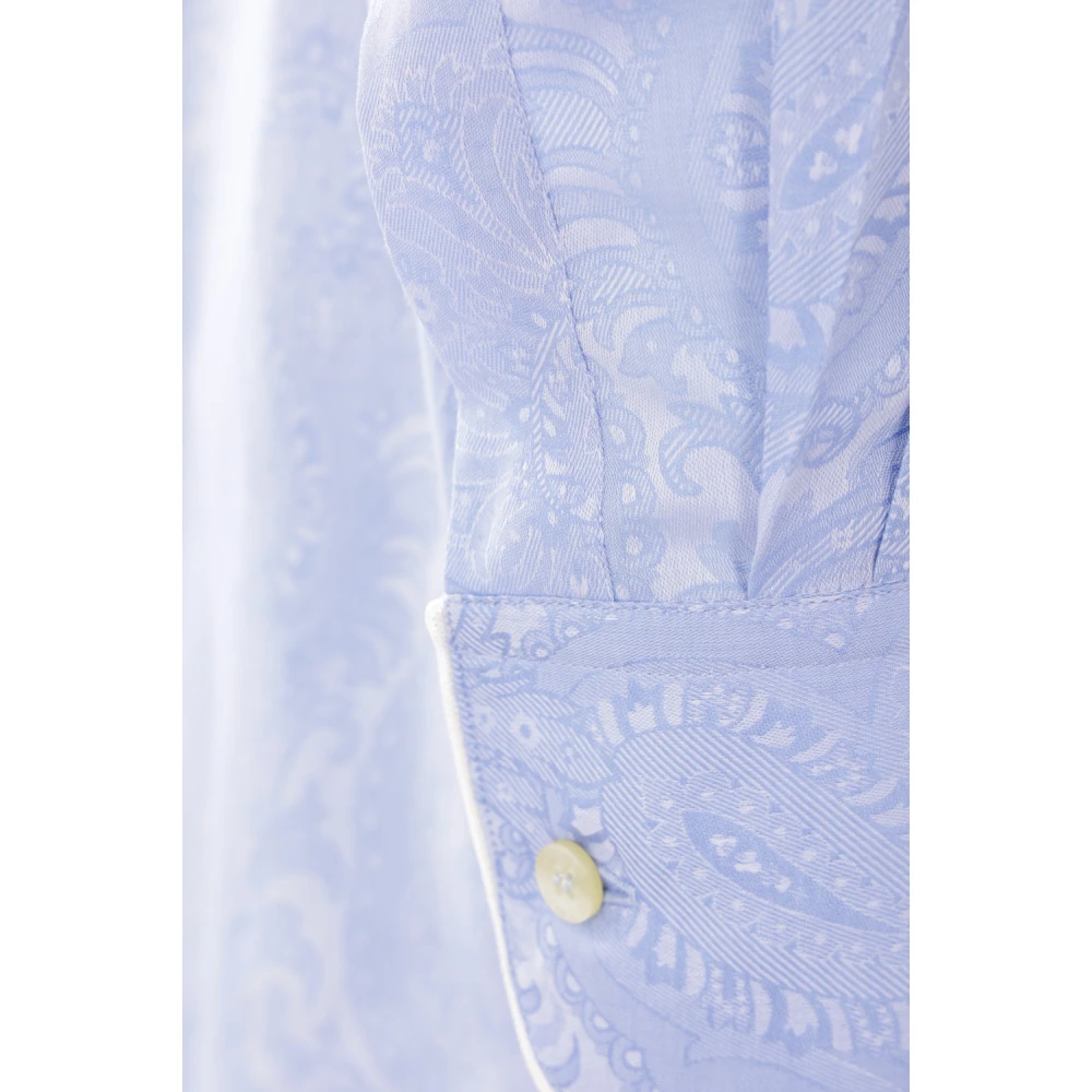 ETRO Blauwe Paisley Jacquard Overhemd Blue Dames