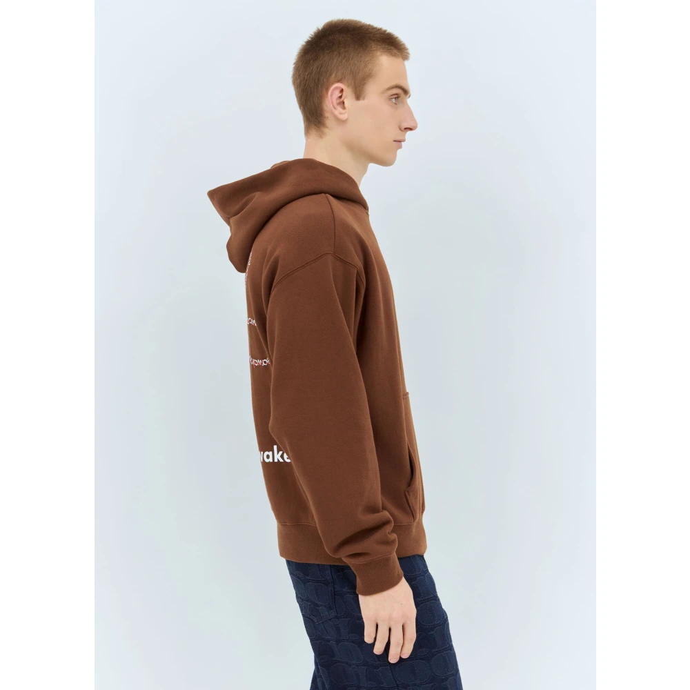 Awake NY Bloemstempel capuchontrui Brown Heren