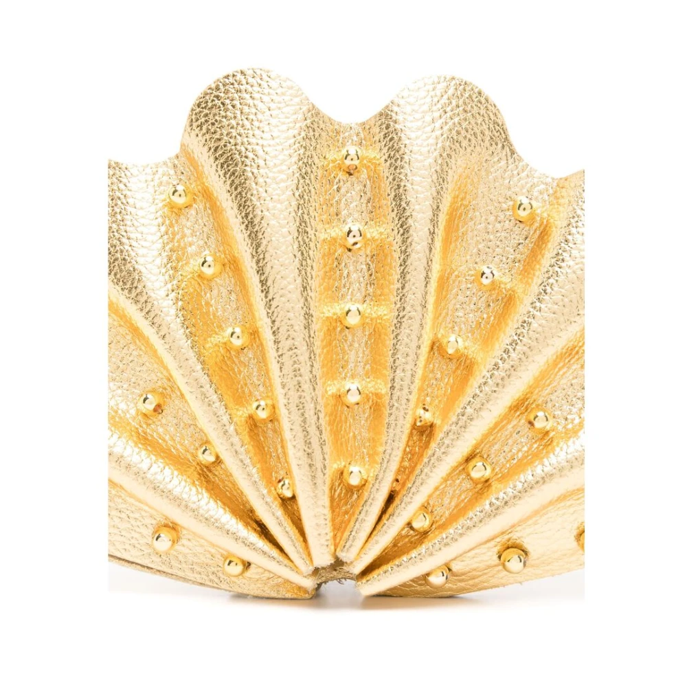 Vanina Goudkleurige Kralen Clutch Tas Yellow Dames