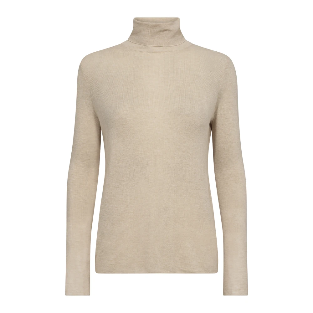 MOS MOSH Rollneck Gebreide Trui Cement Beige Dames