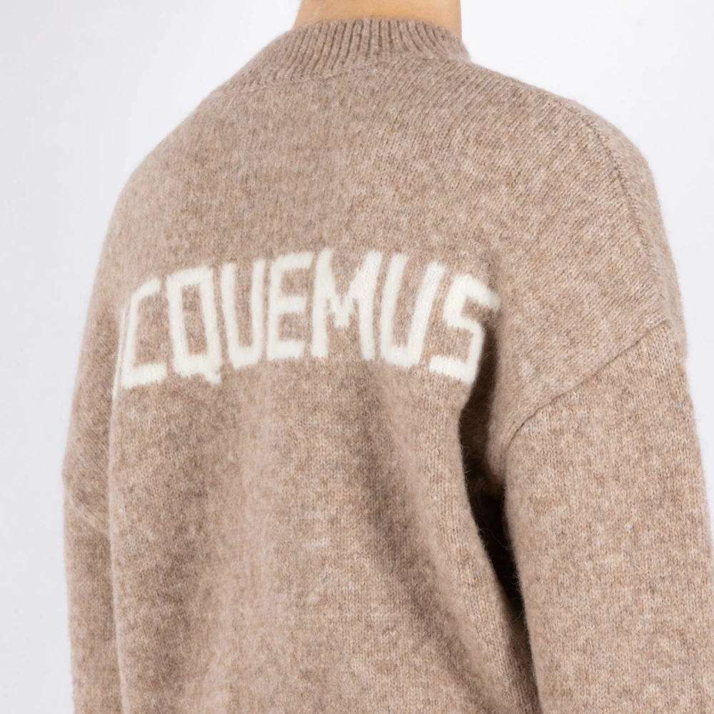 Jacquemus Beige Gebreide Trui Alpaca Wol Beige Dames