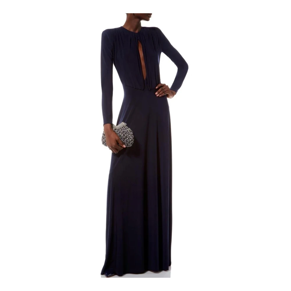 MVP wardrobe Elegante Blauwe Jersey Jurk Blue Dames
