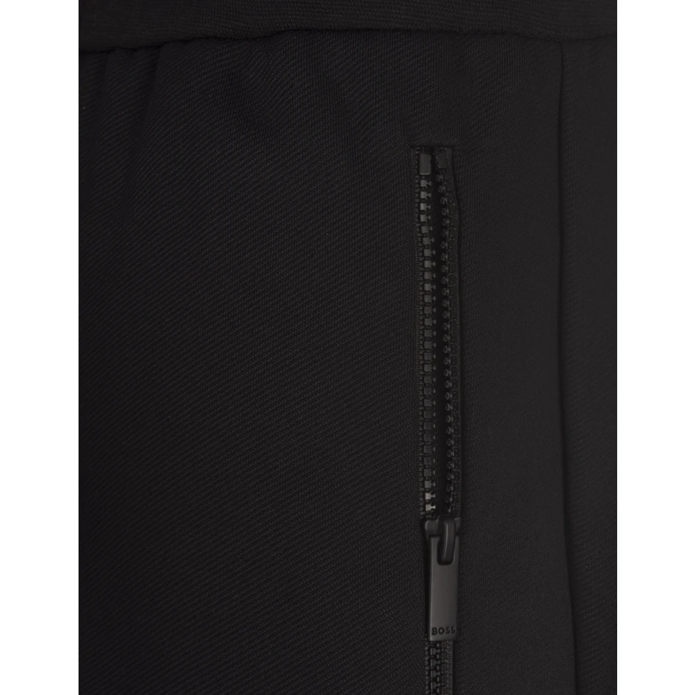 Hugo Boss Zwarte Stretch Katoenmix Joggers Black Heren