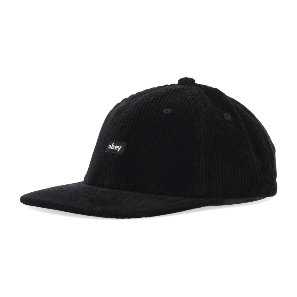 Obey Velvet Flat Visor Cap Zwart Black Heren