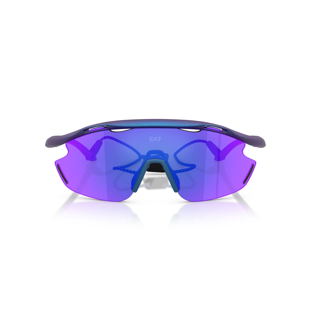 EA7 Man Sunglass Q74002 - Frame color: Matte Iridescent Blue, Lens color: Dark Blue Mirror Violet - Image 3